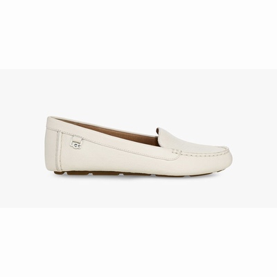 Sandálias UGG Flores Leather Flats Mulher Bege | PT-JEVWM